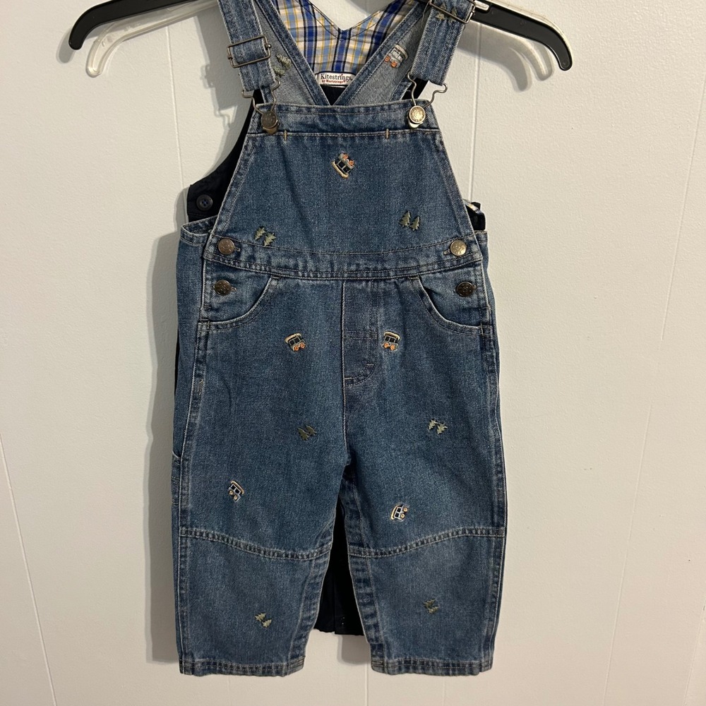 Kitestrings b.t. kids Toddler Overalls Bundle Denim Navy Embroidered 24M 2-Pack